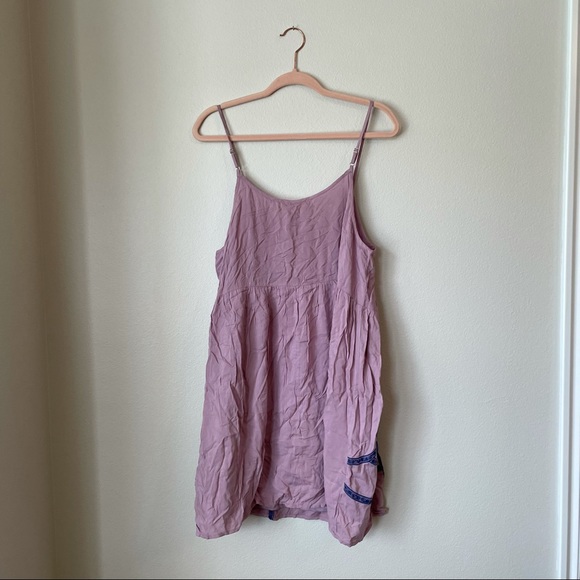 NWT entro Nadine west purple with blue embroidered tank dress sz.L - Picture 3 of 3